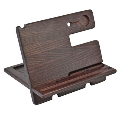 Support de téléphone portable de bureau en bois multifonctionnel avec impression de logo personnalisé