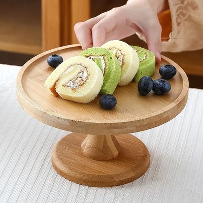 Taille personnalisée 3 couches Stand de gâteau en bambou pour les fêtes Fruits Snacks Servant plateau OEM ODM