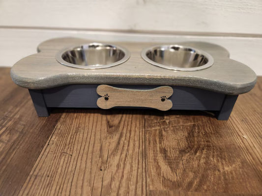 202406 Nom personnalisé Tag Petit mangeoire en bois pour chien pour dîner d'animal gratuit