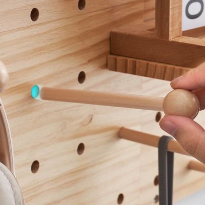 Meubles de salle de séjour Entreposage Panneau d'affichage en bois Kit 2 pièces Pegboard Stand