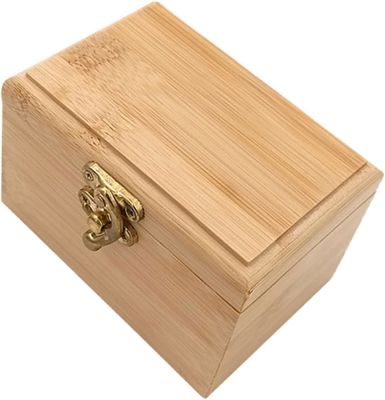 Organiseur de tiroir de stockage de bijoux en bambou en bois avec boîtier de stockage à bouchon coulissant