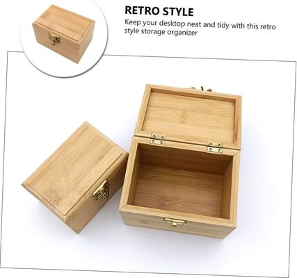 Organiseur de tiroir de stockage de bijoux en bambou en bois avec boîtier de stockage à bouchon coulissant
