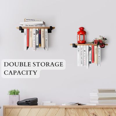 Double rangement Mini Boîte en bois Montée sur le mur Étagère pour espaces uniques et innovation