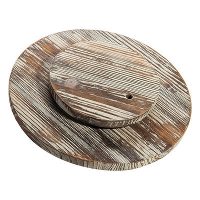 Tourne-disque en bois paresseux Susan pour la cuisine dernier style de conception de ferme Imprimé et brûlé
