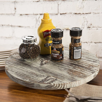 Tourne-disque en bois paresseux Susan pour la cuisine dernier style de conception de ferme Imprimé et brûlé