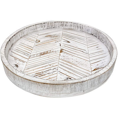 Logo personnalisé Accepté Maison de ferme Blanc paresseux Susan plateau rond style vintage Tourne-disque organisateur de cabinet