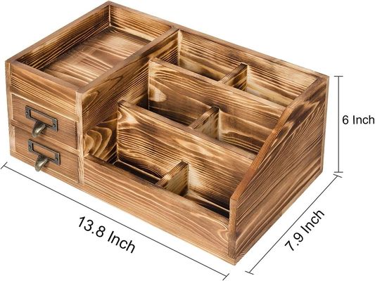 Organiseur de table fait à la main pour bureau en bois