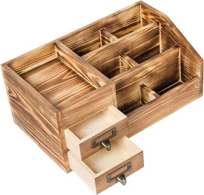 Organiseur de table fait à la main pour bureau en bois