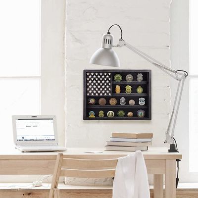 Défi militaire du gouvernement Affichage du porte-monnaie avec décor mural en bois du drapeau américain