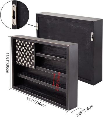Défi militaire du gouvernement Affichage du porte-monnaie avec décor mural en bois du drapeau américain