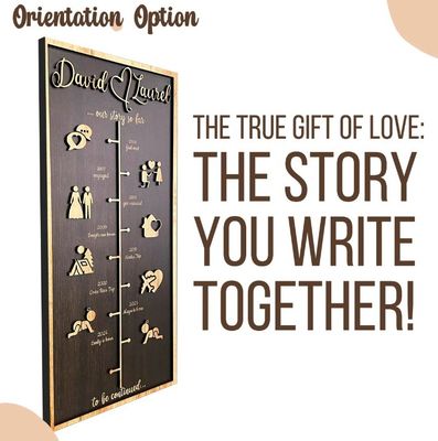 Décoration murale en bois personnalisée histoire d'amour décoration chronologique selon votre demande