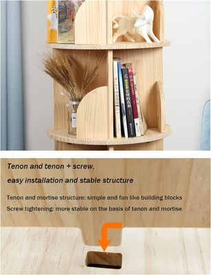 3-5 rangée enfants étagère tournante pour les livres généraux dans le salon blanc