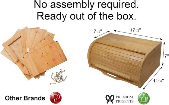 Autres cadeaux artisanaux écologiques en bambou naturel grande boîte en bois boîtes de rangement organisateur de comptoir de cuisine