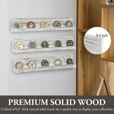 Montage murale en bois massif blanc lavé défi porte-monnaie artisanat en bois à trois couches