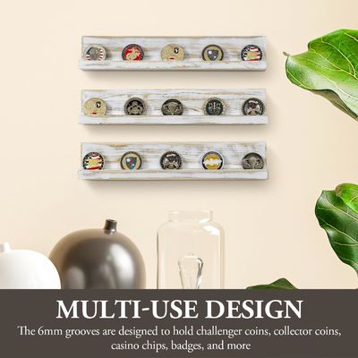 Montage murale en bois massif blanc lavé défi porte-monnaie artisanat en bois à trois couches