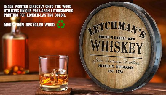 Laque Impression Manipulation de fûts en bois Décoration murale Panneau à barres pour le vin et la bière