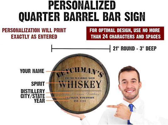 Laque Impression Manipulation de fûts en bois Décoration murale Panneau à barres pour le vin et la bière