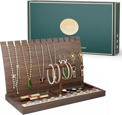 BAMBOO Collier porte- bijoux en bois Affichage Stand pour le bracelet Montres Anneaux Boucles d'oreilles