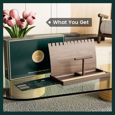 BAMBOO Collier porte- bijoux en bois Affichage Stand pour le bracelet Montres Anneaux Boucles d'oreilles