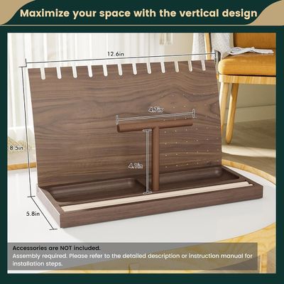 BAMBOO Collier porte- bijoux en bois Affichage Stand pour le bracelet Montres Anneaux Boucles d'oreilles