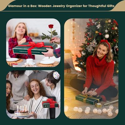 BAMBOO Collier porte- bijoux en bois Affichage Stand pour le bracelet Montres Anneaux Boucles d'oreilles