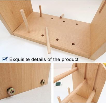 202406 Porteur de bobine de fil de fil de fil de fil de bobine de stockage rack de filature à bille en fibre de bois enrouleur compact