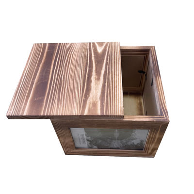 Boîte de stockage de cadre photo en bois en 21x21x17cm Taille avec option de couleur personnalisable