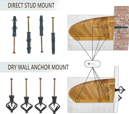 Étagère d'angle en bois montée sur le mur pour les accessoires de télévision et le stockage de cadres photo de petites plantes