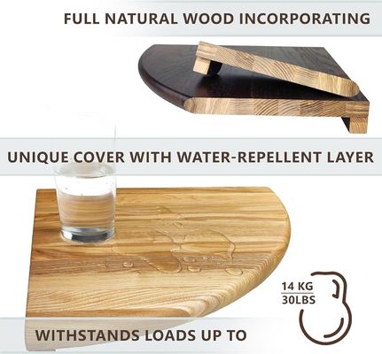 Étagère d'angle en bois montée sur le mur pour les accessoires de télévision et le stockage de cadres photo de petites plantes