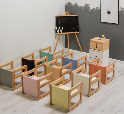 Logo personnalisé fonction d'économie d'espace 202406 Chaise multifonctionnelle en bois Montessori