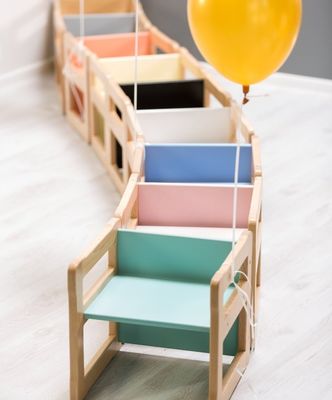 Logo personnalisé fonction d'économie d'espace 202406 Chaise multifonctionnelle en bois Montessori