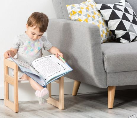 Logo personnalisé fonction d'économie d'espace 202406 Chaise multifonctionnelle en bois Montessori