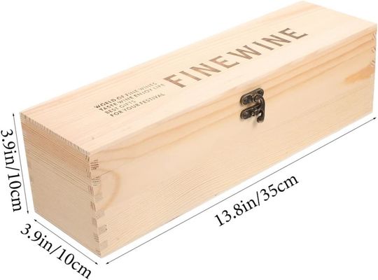 Boîte cadeau de vin en bois unique en bois massif pour autres objets de cadeau
