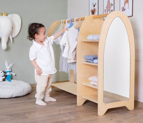 Accueil Meubles Montessori Enfants Garde-robe avec miroir et grande quantité