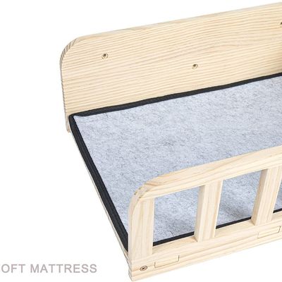 Moderne Design Style Monté sur le mur en bois étagère d'alimentation pour chat avec deux bols Service personnalisé