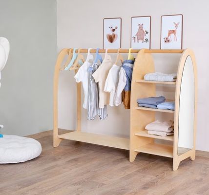Accueil Meubles Montessori Enfants Garde-robe avec miroir et grande quantité
