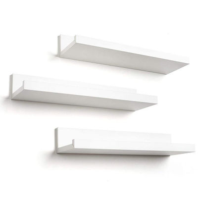 Étagère flottante en bois composite blanc montée sur le mur Étagères de rangement pour le salon
