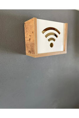 Routeur mural brûlé cacher le modem Internet stockage avec boîte Wifi en bois décoratif