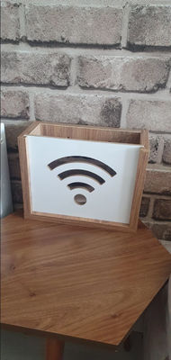 Routeur mural brûlé cacher le modem Internet stockage avec boîte Wifi en bois décoratif