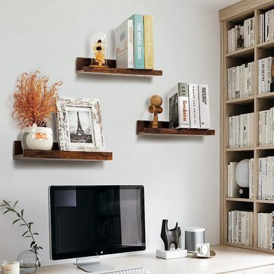 Économiser de l' espace Cuisine Ensemble de 5 Petits Portraits Rideau Maison Bois Étagères flottantes Pour le Mur