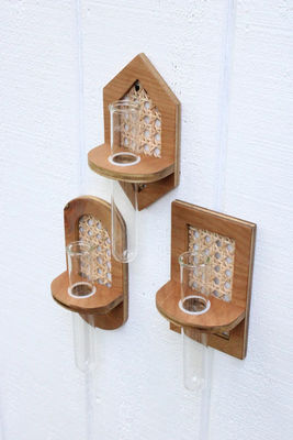 Planteur hydraulique Boho suspendu au mur Planteur mural avec sérigraphie/brûlé