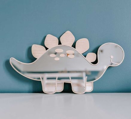 Logo personnalisé en bois en forme de dinosaure cadre miroir avec cadre en bois et en bois