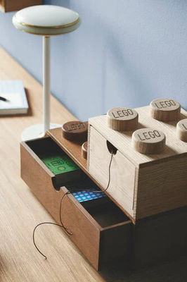 Commande personnalisée acceptée Lego tiroir de bureau en bois 4 Boîte en chêne savonnée pour bijoux pour enfants