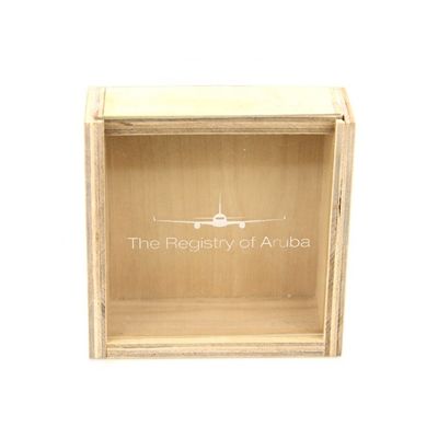 Boîte de rangement en bois acceptée avec couvercle coulissant 10x10x3.8cm