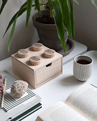 Commande personnalisée acceptée Lego tiroir de bureau en bois 4 Boîte en chêne savonnée pour bijoux pour enfants