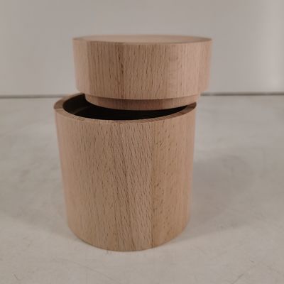 D90 x H112mm Forme personnalisée de tonneau en bois Conception rustique pour le stockage de grains de café et de thé