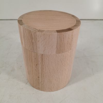 D90 x H112mm Forme personnalisée de tonneau en bois Conception rustique pour le stockage de grains de café et de thé