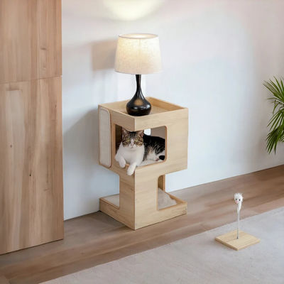 Forme personnalisée chat grimpeur grattoir arbre jouet cadeaux en bois moderne pour la maison de chat