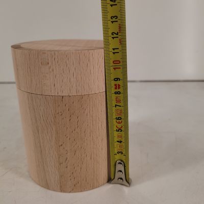 D90 x H112mm Forme personnalisée de tonneau en bois Conception rustique pour le stockage de grains de café et de thé