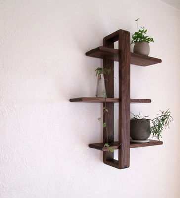 Décoration murale en bois massif à trois couches artisanale pour les plantes suspendues